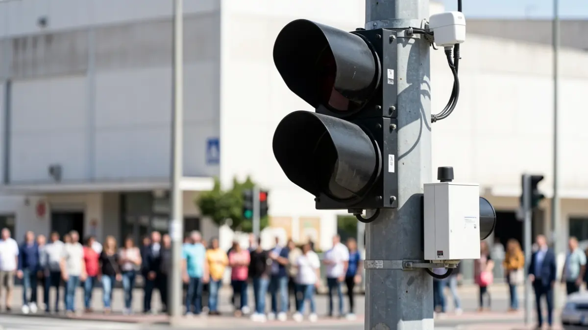 Imagen de un nuevo punto de señalización vial inteligente instalado en Aranjuez.