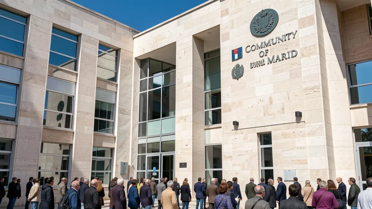 Imagen genérica de la fachada de un edificio institucional de la Comunidad de Madrid.