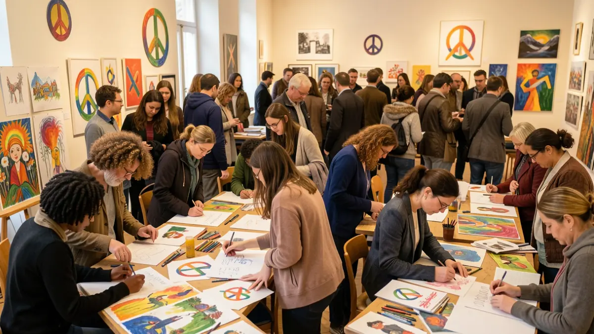 Generic image of people collaborating on anti-racism art projects.