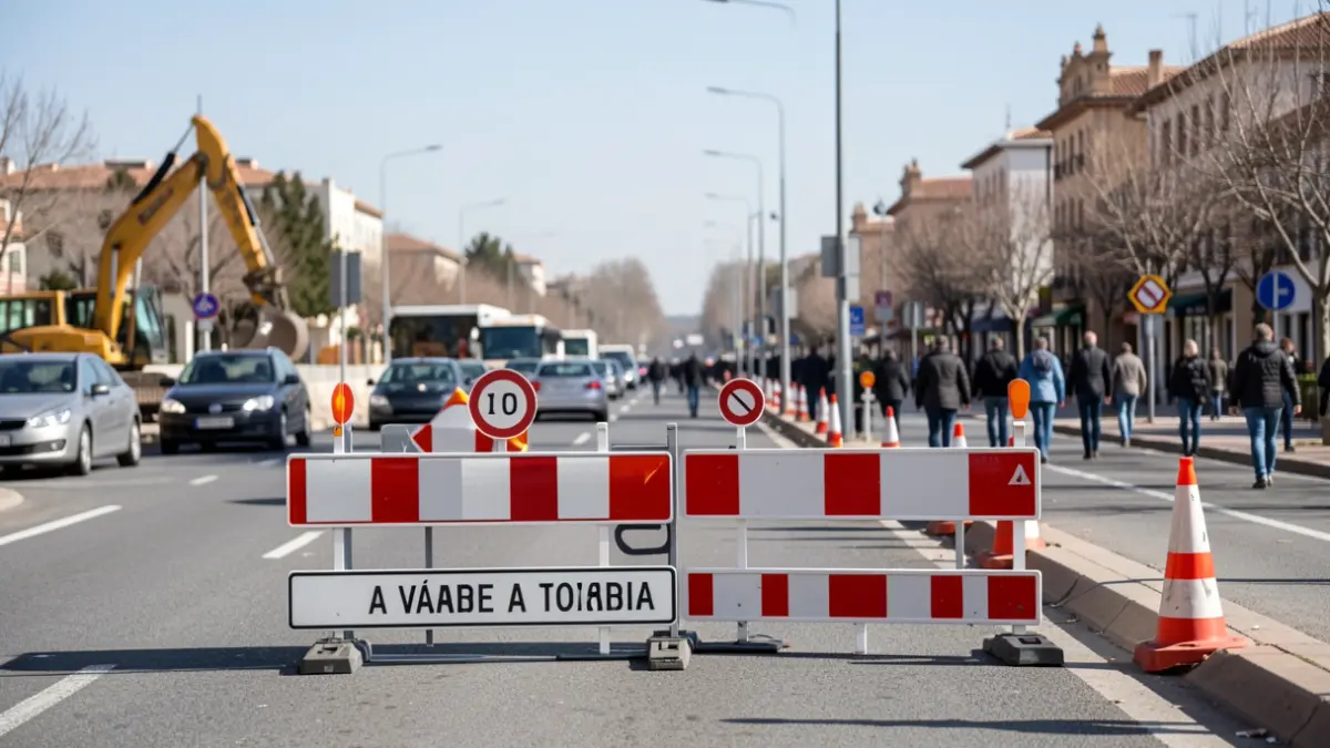 Imagen genérica de cortes de tráfico y señalización en una avenida.