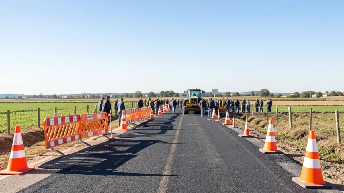 Image of rehabilitation works on the M-141 road in the Community of Madrid.