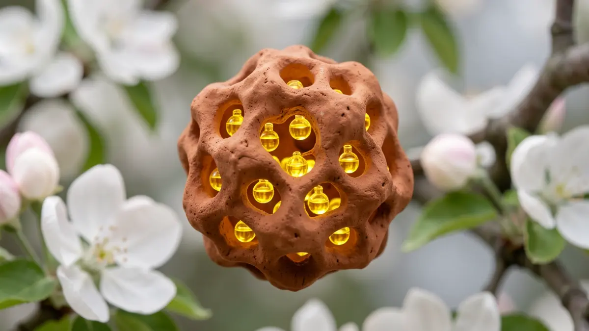 Image of clay nanomaterials encapsulating essential oils to protect crops.