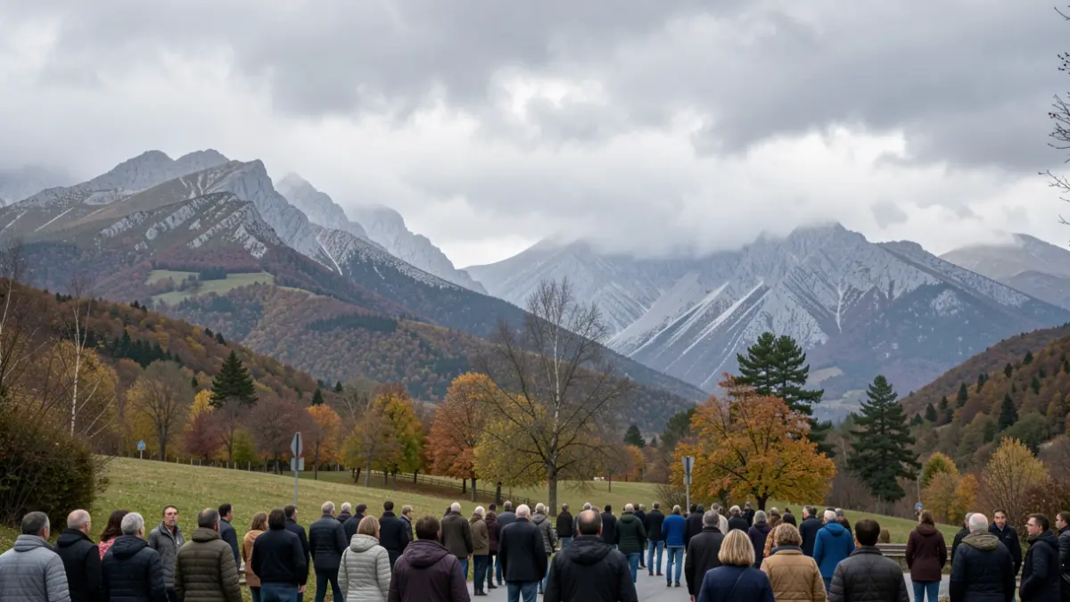 Generic image of cloudy skies and mountainous landscape in the Sierra de Madrid.