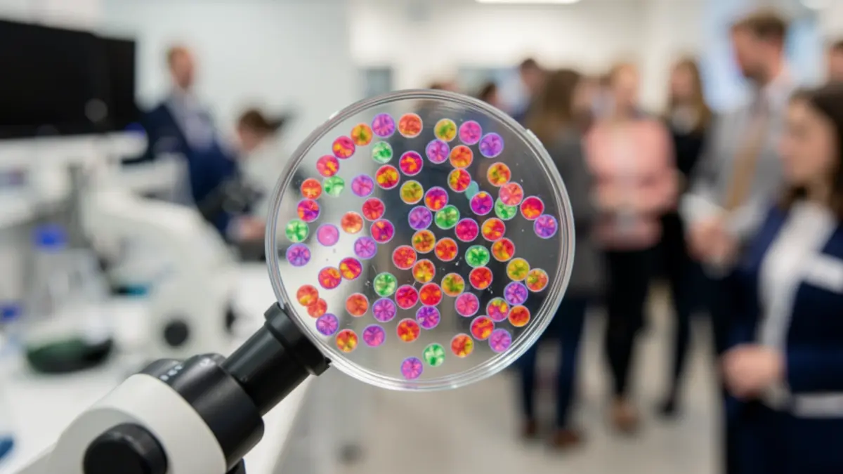 Generic image of a DNA sample under a microscope in a laboratory.