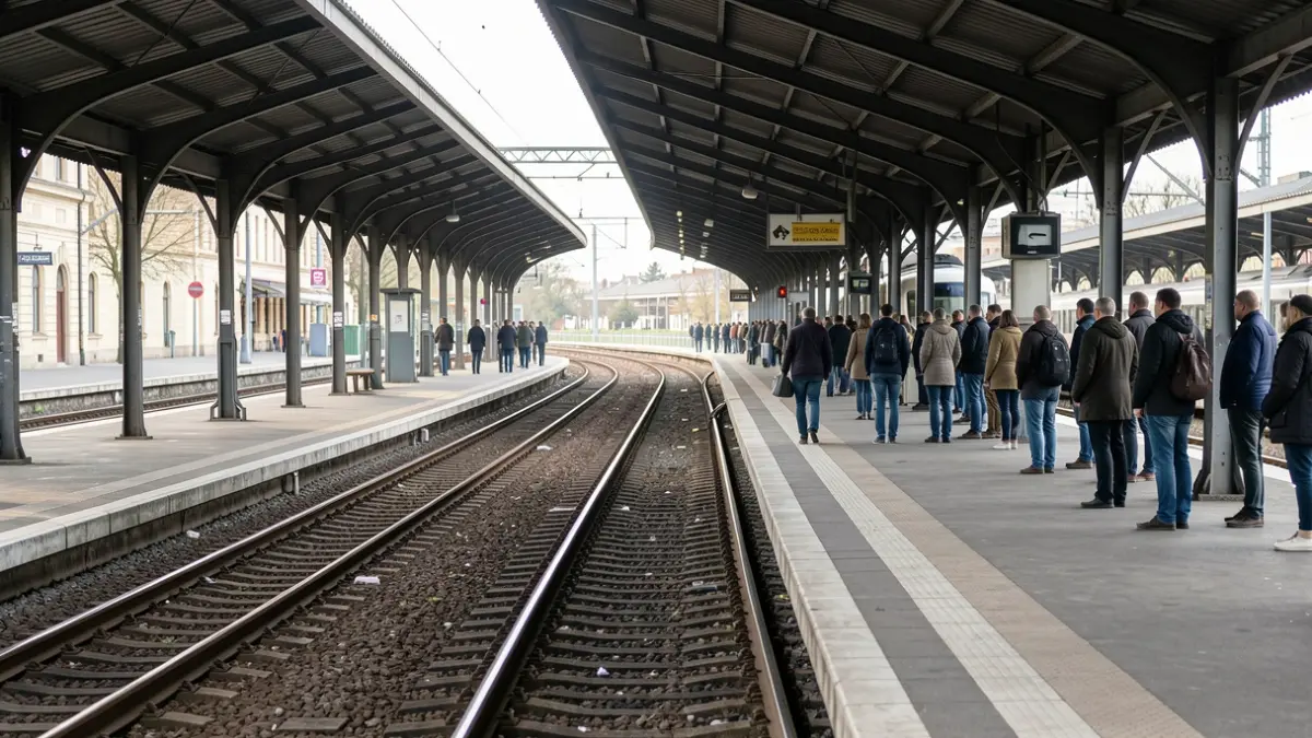 Imagen genérica de una estación de tren con andenes vacíos.