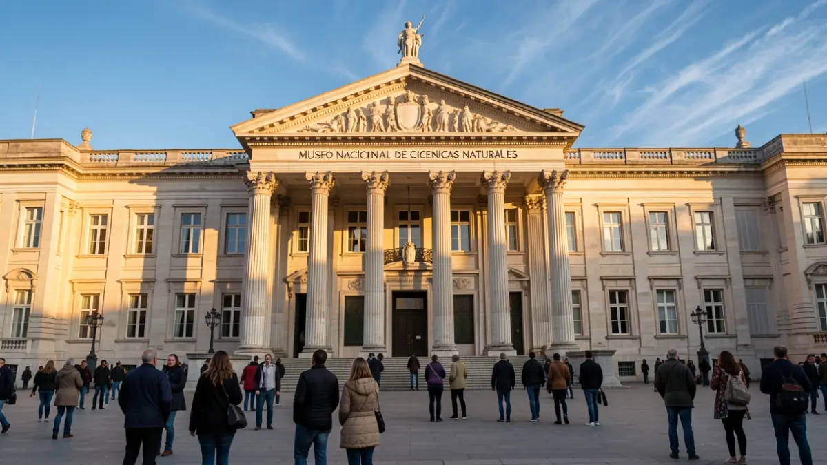 Facade of the National Museum of Natural Sciences (MNCN-CSIC) in Madrid.