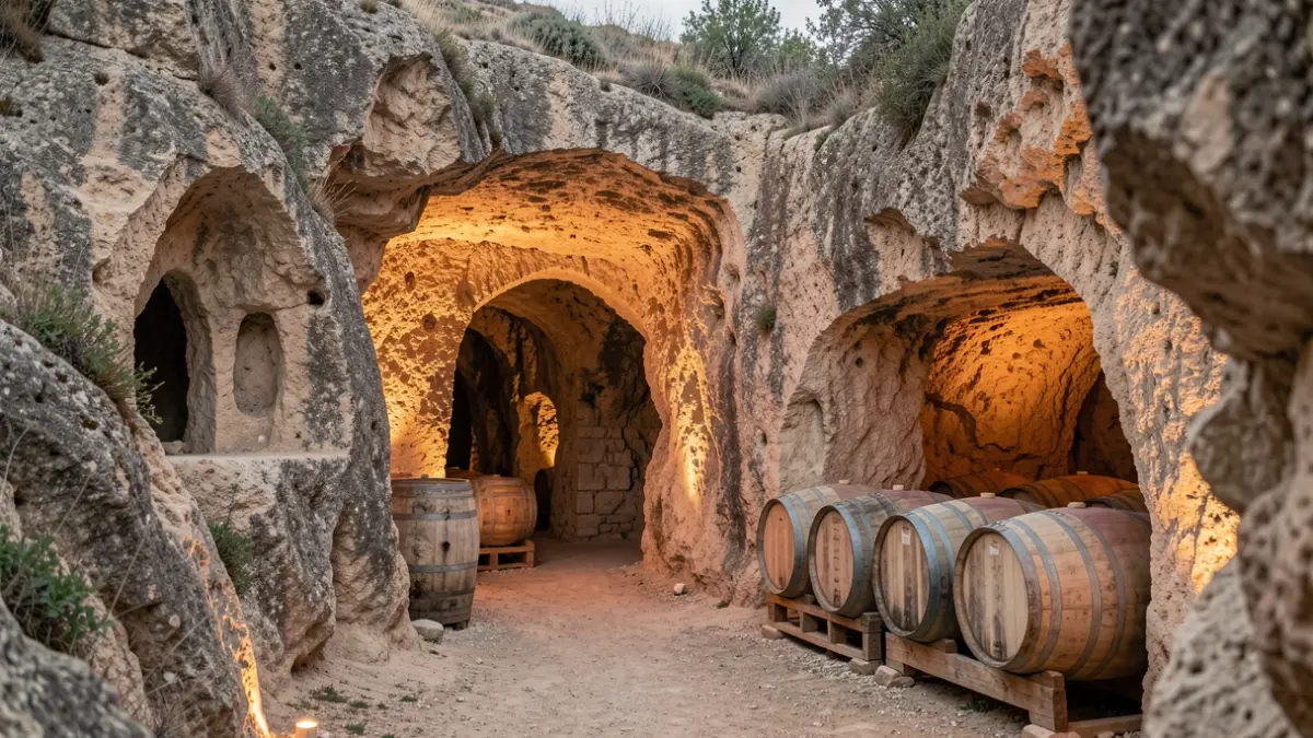 Imagen de las cuevas históricas de El Molar donde se celebra la Feria del Vino.