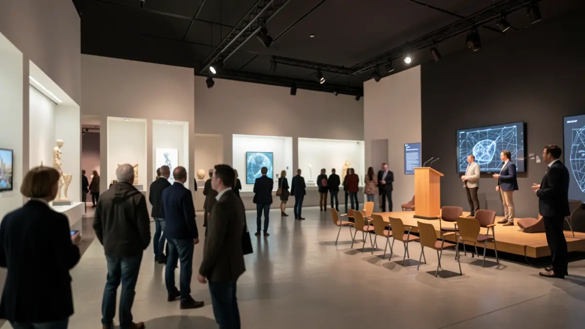 Imagen genérica de un museo de ciencia con una sala de conferencias.
