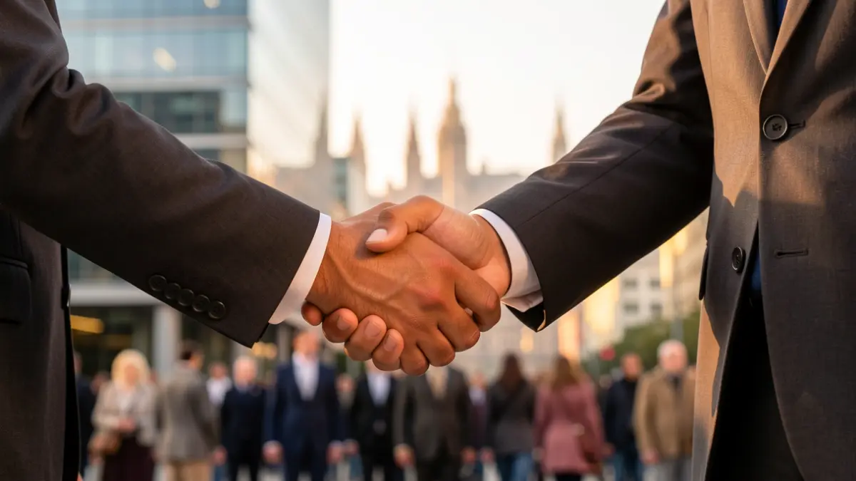 Generic image of a handshake between business people in Madrid.