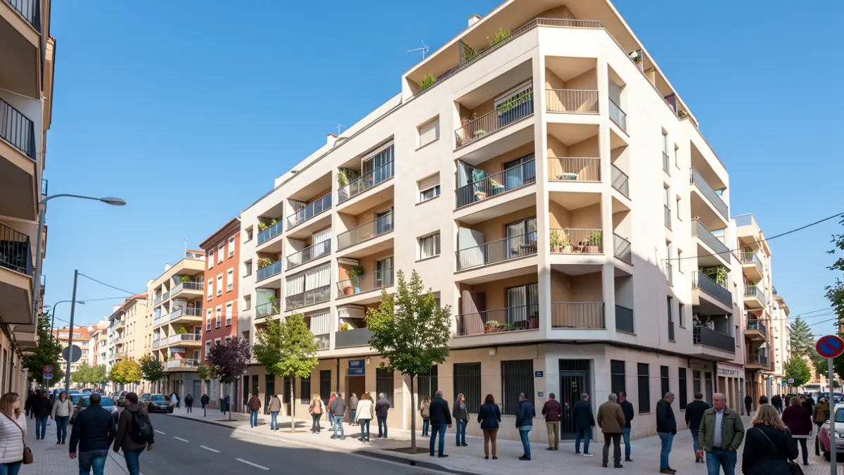 Generic image of modern housing buildings in Madrid.