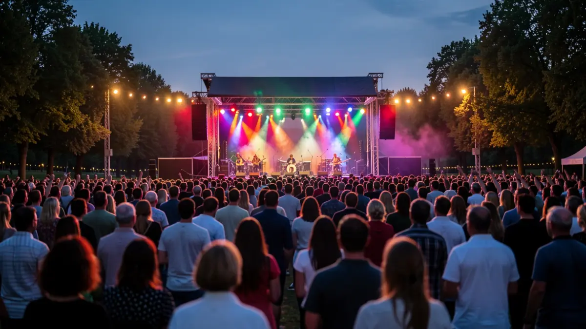 Generic image of an outdoor concert with an audience.