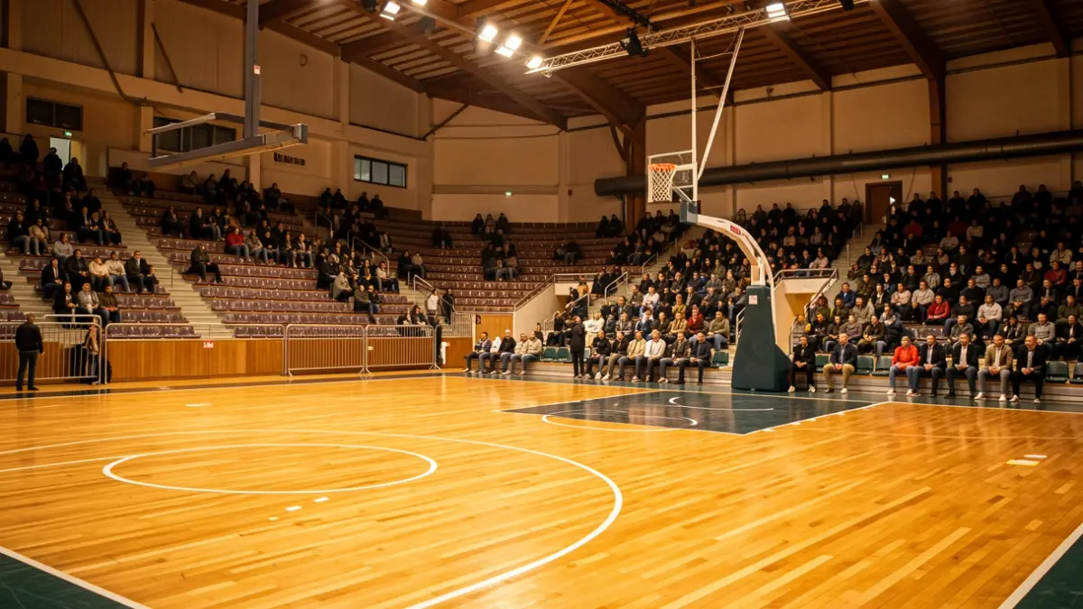 Imagen genérica de una cancha de baloncesto en un pabellón deportivo.