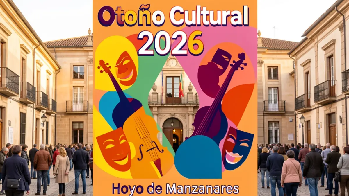 Generic poster for an autumn cultural event featuring musical instruments and theatre masks.