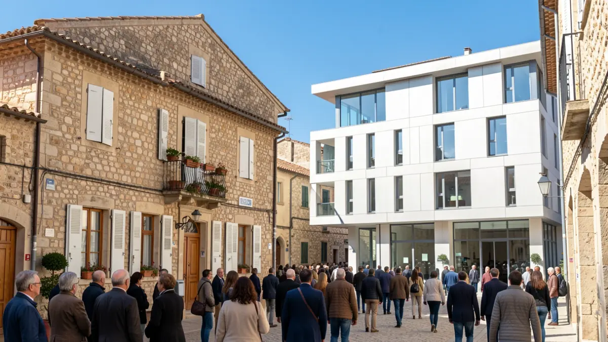 Facades of the town halls of Hoyo de Manzanares and Torrelodones.