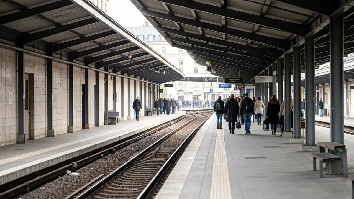 Generic image of an empty metro platform with tracks disappearing into the distance.
