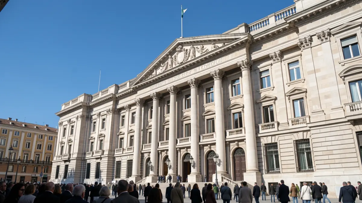 Facade of the Superior Court of Justice of Madrid.