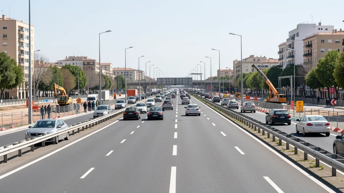 Tramos de la autovía A-5 en Madrid recuperan su trazado recto tras las obras de soterramiento.