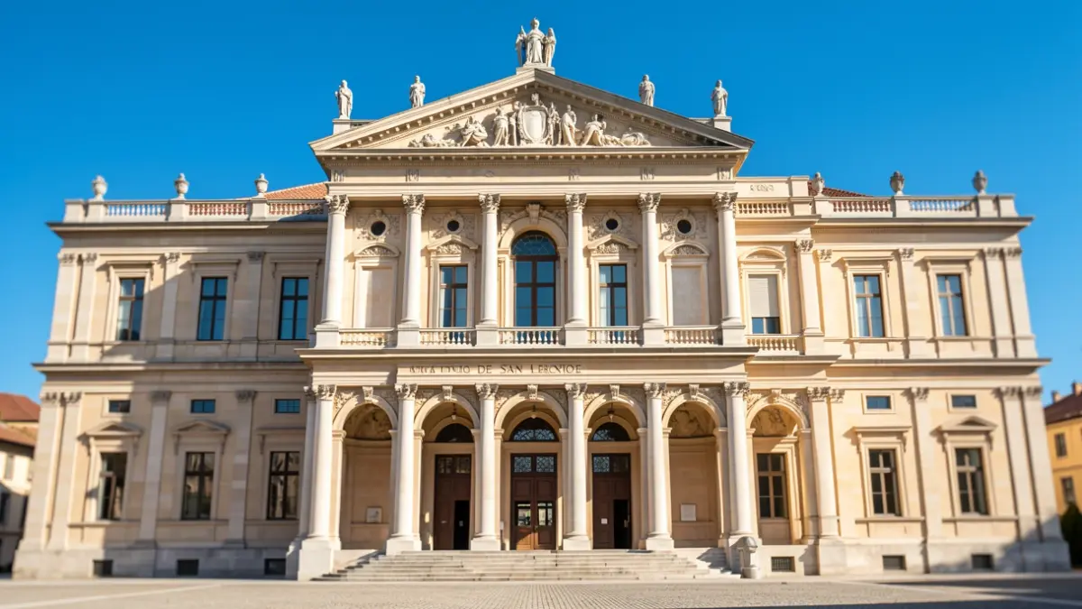 Fachada del Teatro Auditorio de San Lorenzo de El Escorial, un importante centro cultural.