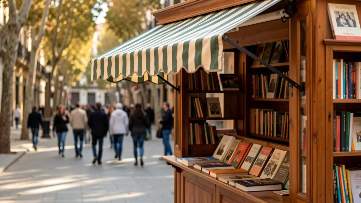 Casetas de libros de la Cuesta de Moyano tras las obras de restauración.