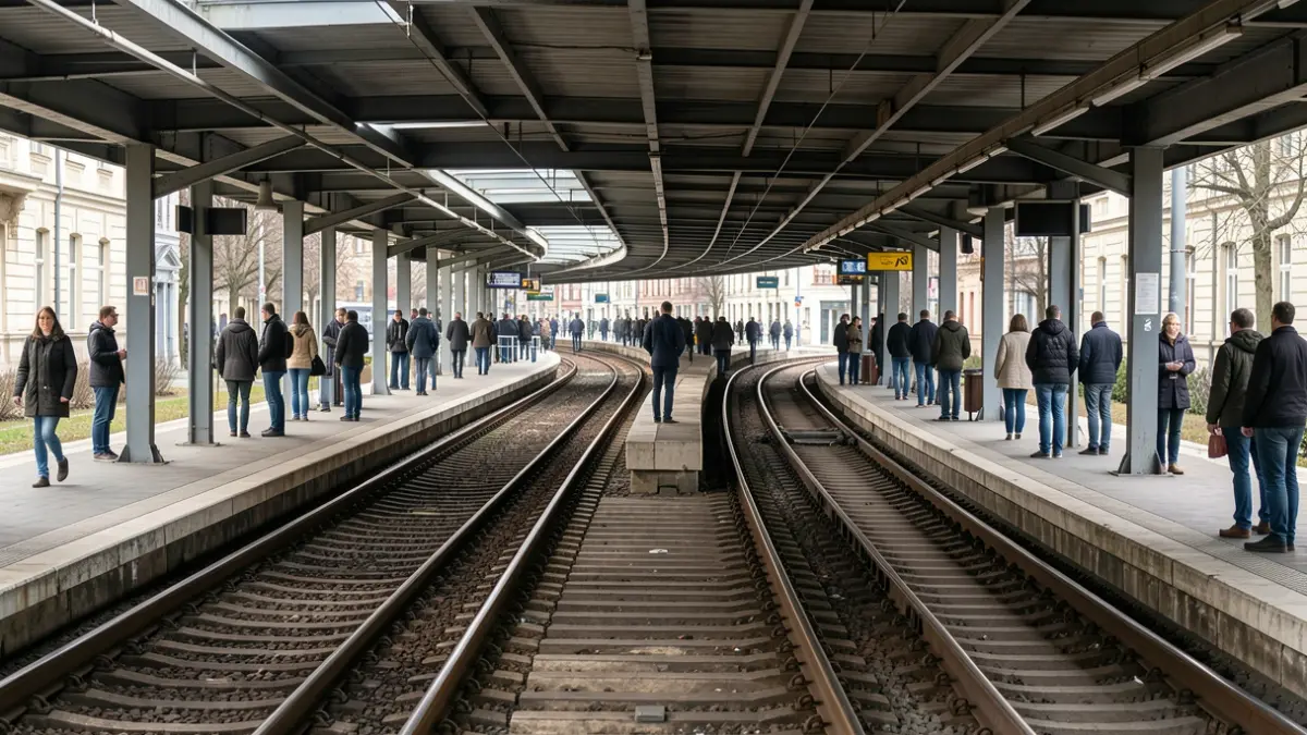 Generic image of an empty metro platform with tracks disappearing into the distance.