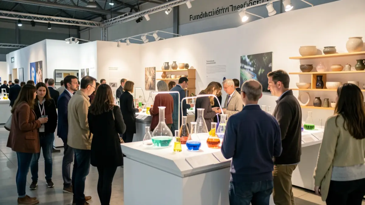 Image of the European Researchers' Night at Fundación Telefónica in Madrid, with the public interacting at science exhibitions.