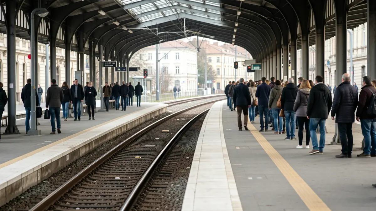 Imagen genérica de una infraestructura de transporte ferroviario o pasarela peatonal.