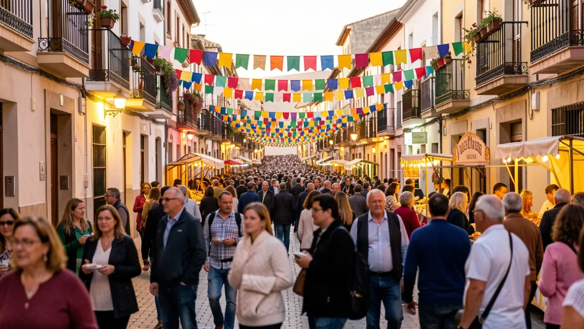 Imagen genérica de una fiesta popular en una localidad española con ambiente festivo.