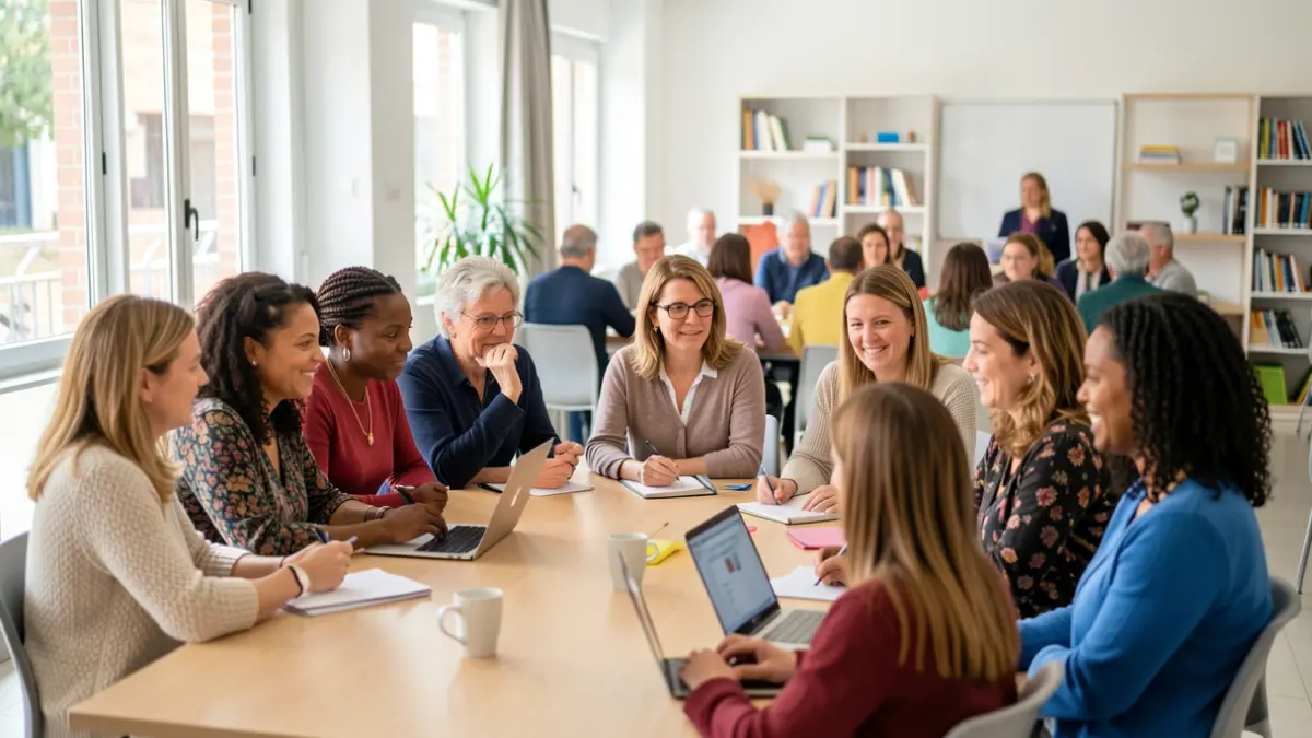 Generic image of women participating in an employment workshop in the Comunidad de Madrid.