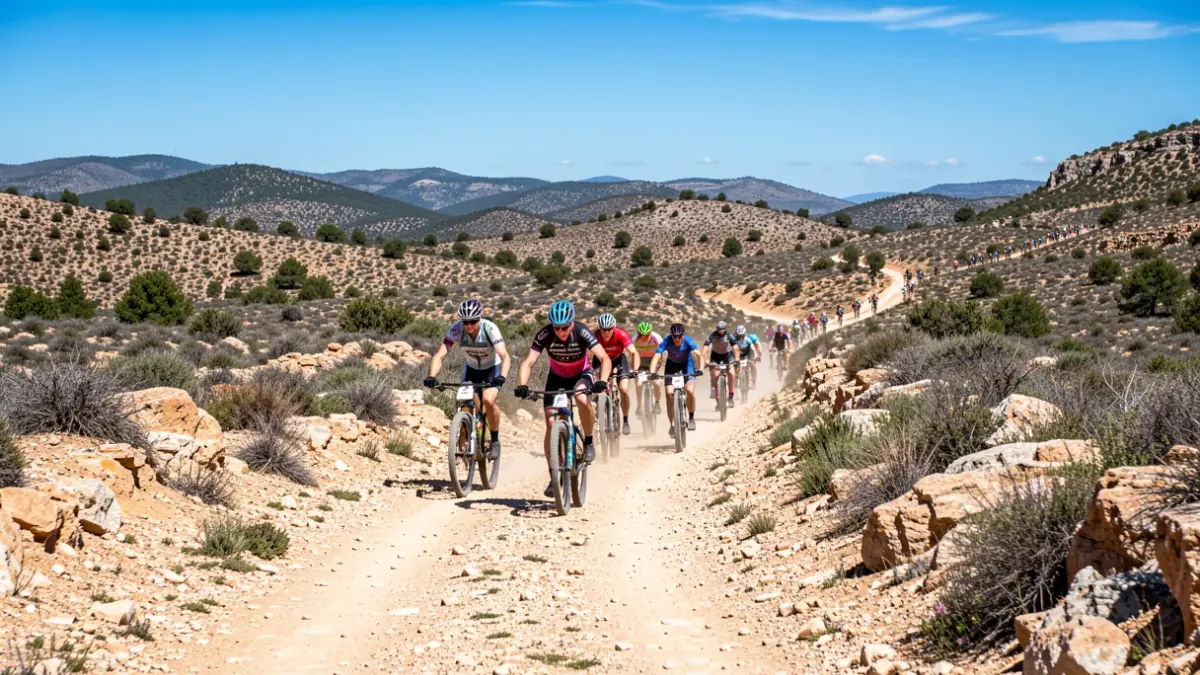 Imagen de ciclistas de montaña en una ruta por la Sierra Norte de Madrid.