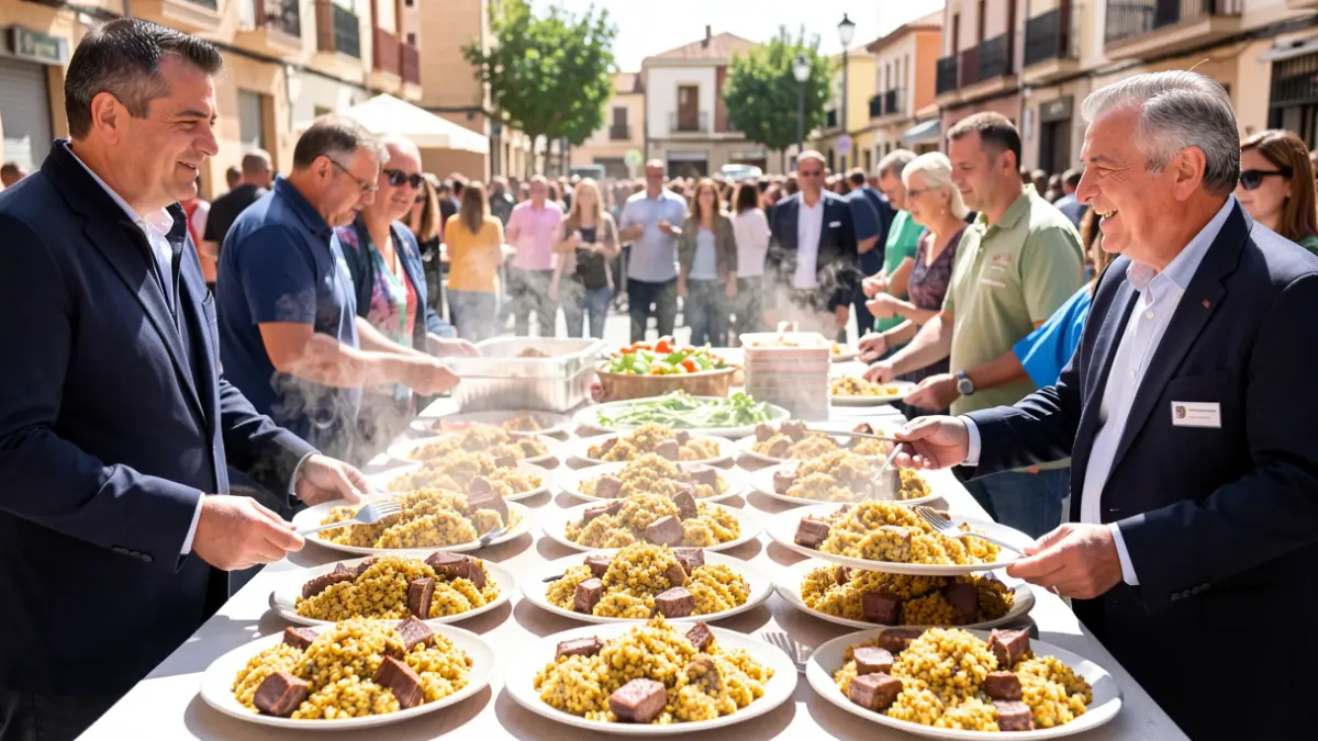 Reparto gratuito de miles de raciones de migas con morcón en las fiestas de Fuenlabrada.