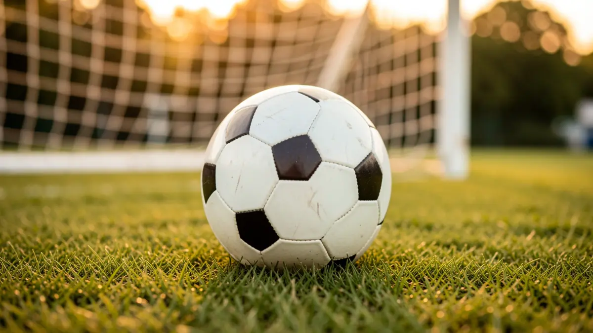 Generic image of a soccer ball on grass.