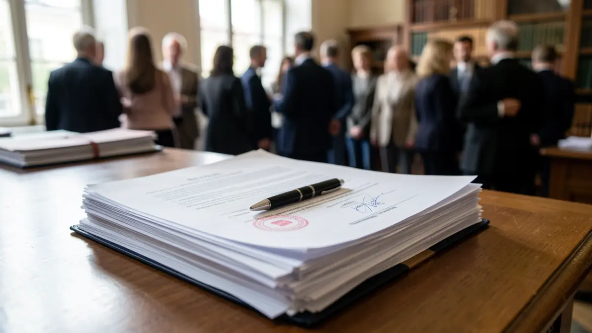 Generic image of official documents and a pen on a desk.