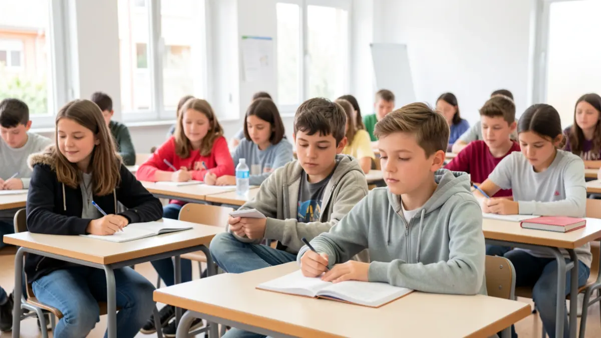 Imagen genérica de escolares participando en un taller de técnicas de estudio en un aula.