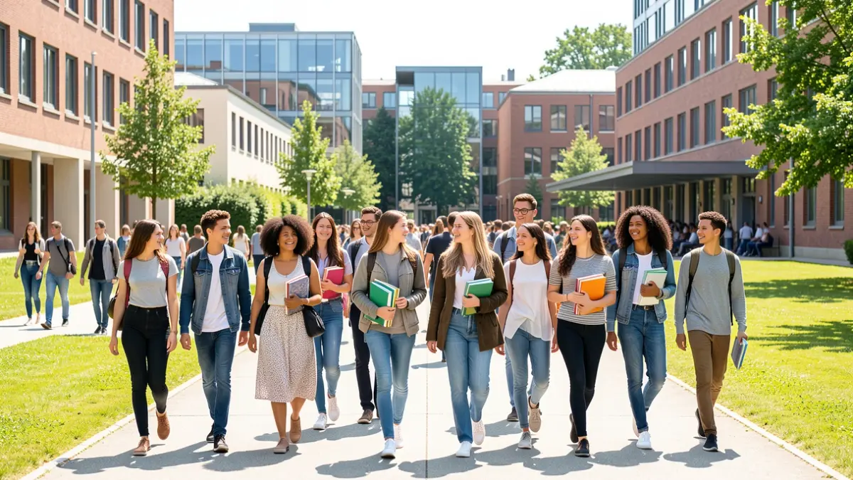 Imagen genérica de estudiantes universitarios integrándose en el campus.