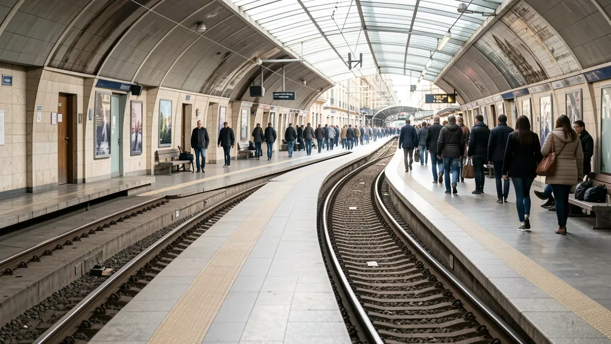 Imagen genérica de un andén de metro vacío en Madrid.
