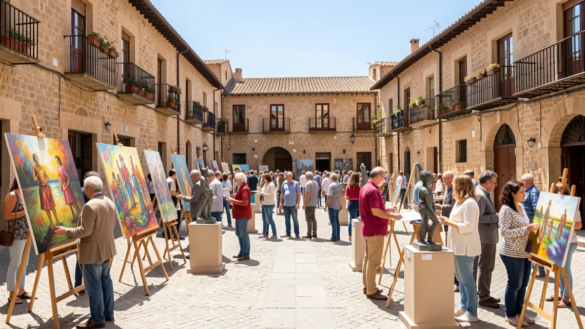 Generic image of an outdoor art exhibition in a historic square.