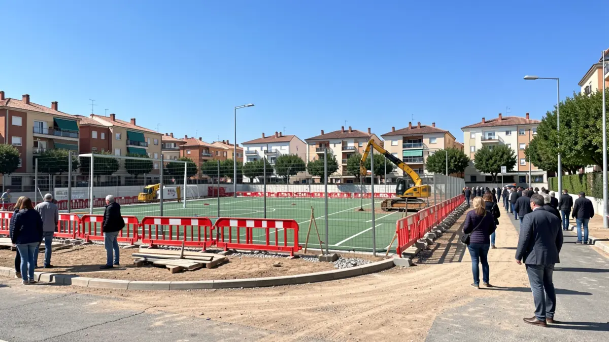Imagen de la nueva instalación deportiva al aire libre en construcción en San Sebastián de los Reyes.