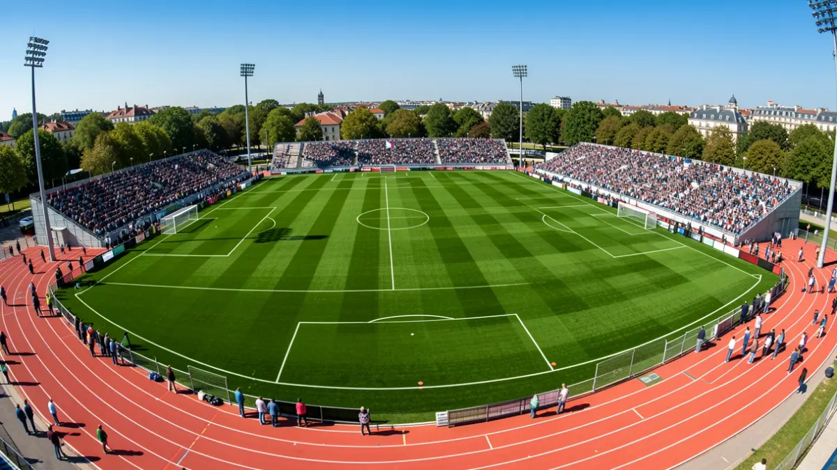 Generic image of a football (soccer) field with newly installed artificial turf.