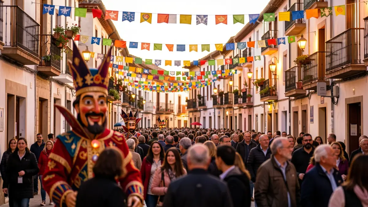 Imagen genérica de una fiesta popular en España con gigantes y cabezudos.