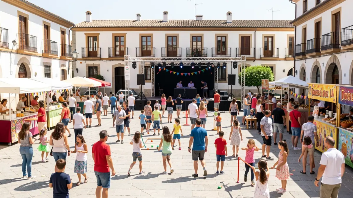 Generic image of a lively town square during local festivities.