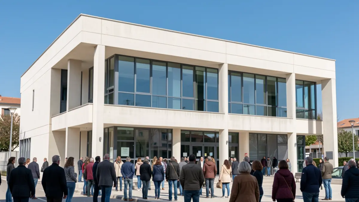 Fachada del Ayuntamiento de Tres Cantos, un edificio municipal moderno.