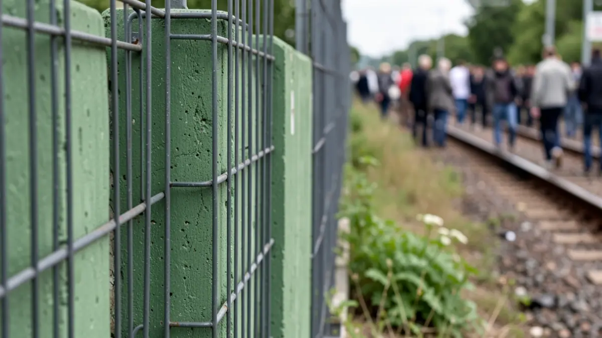 Generic image of a concrete and metal fence next to vegetation, without proper names or specific details of the event.