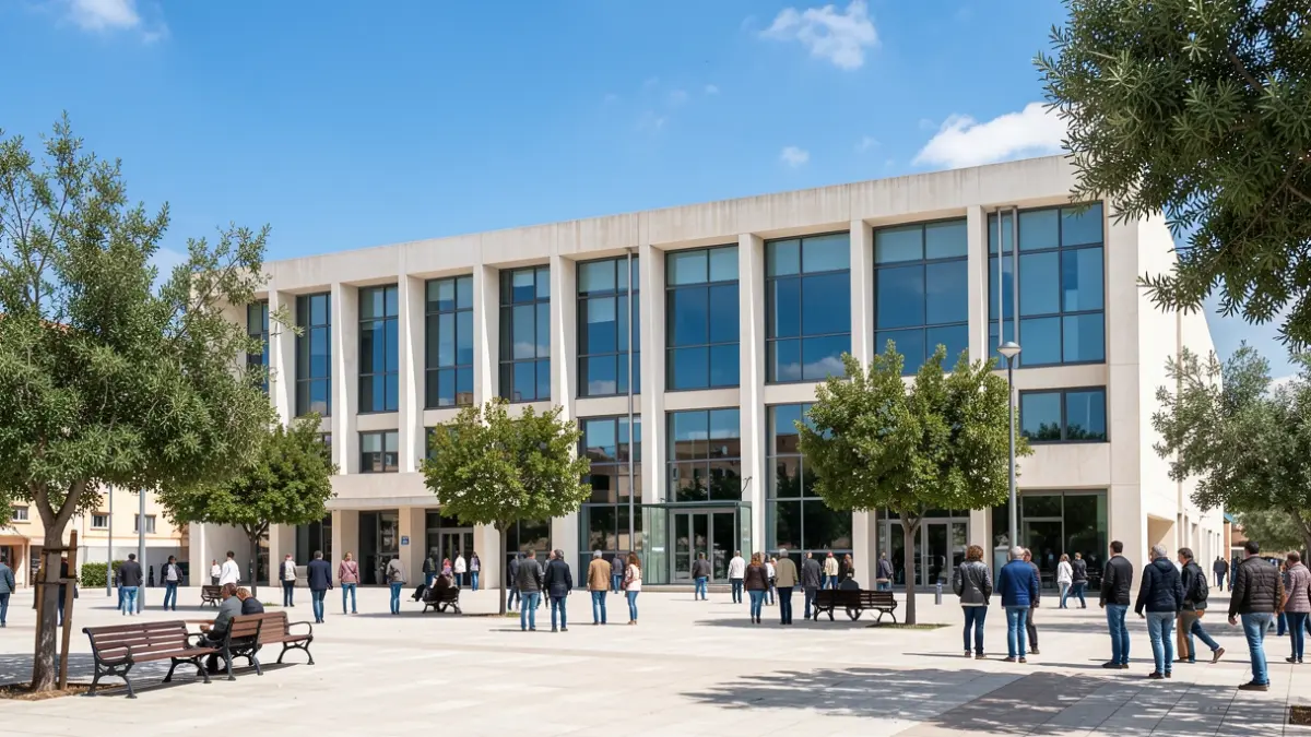 Fachada del Centro Sociocultural Caleidoscopio en Móstoles tras su ampliación.