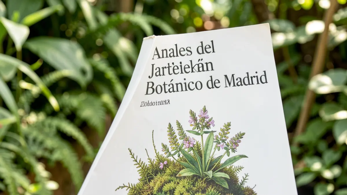 Portada de la revista científica 'Anales del Jardín Botánico de Madrid' con una ilustración botánica detallada.