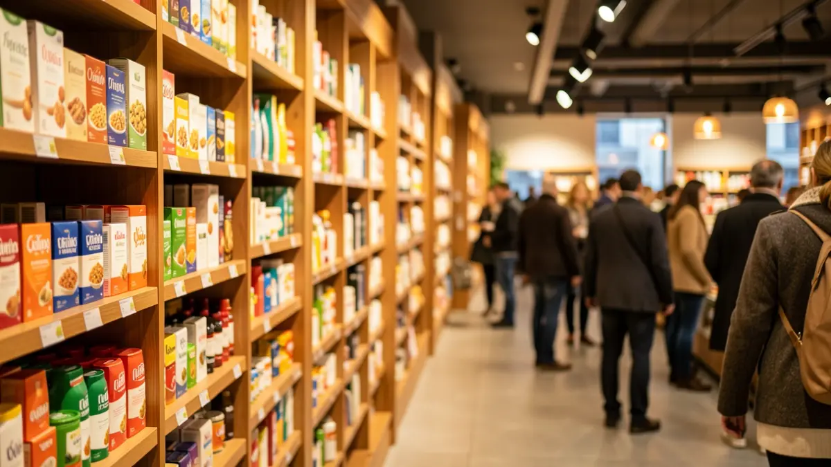 Generic image of a store interior with shelves full of products and a welcoming shopping atmosphere.