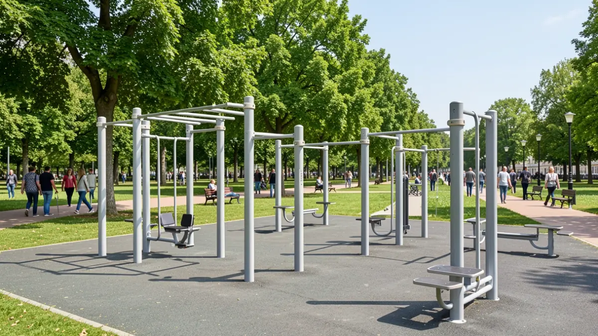Image of the new renovated biosaludable elements in Pavía Park, Aranjuez.
