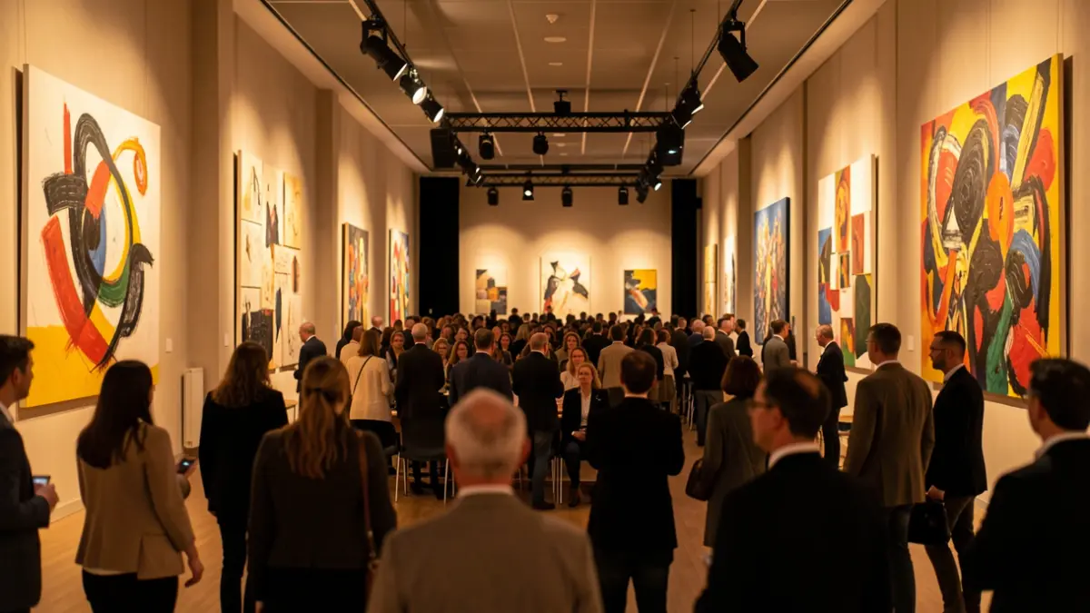 Imagen genérica del interior de un centro cultural con escenario y público difuminado.