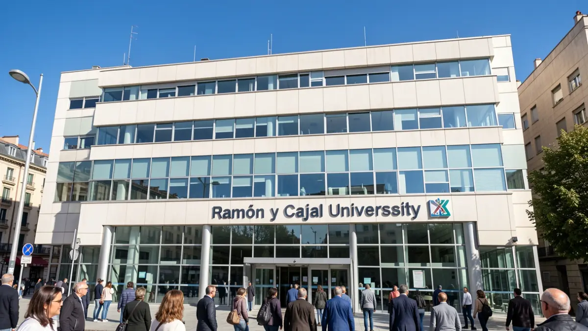 Facade of the Ramón y Cajal University Hospital in Madrid.