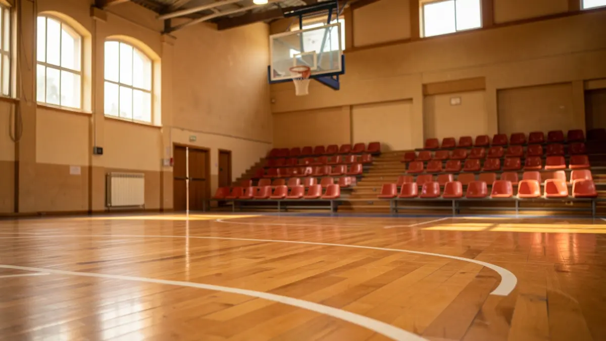 Pista de baloncesto en un centro comunitario de Coslada.
