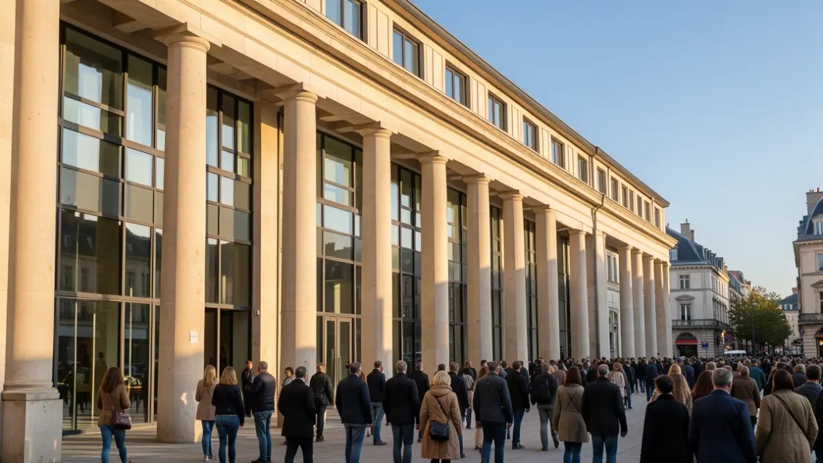 Generic image of a modern institutional building facade in the afternoon sunlight.